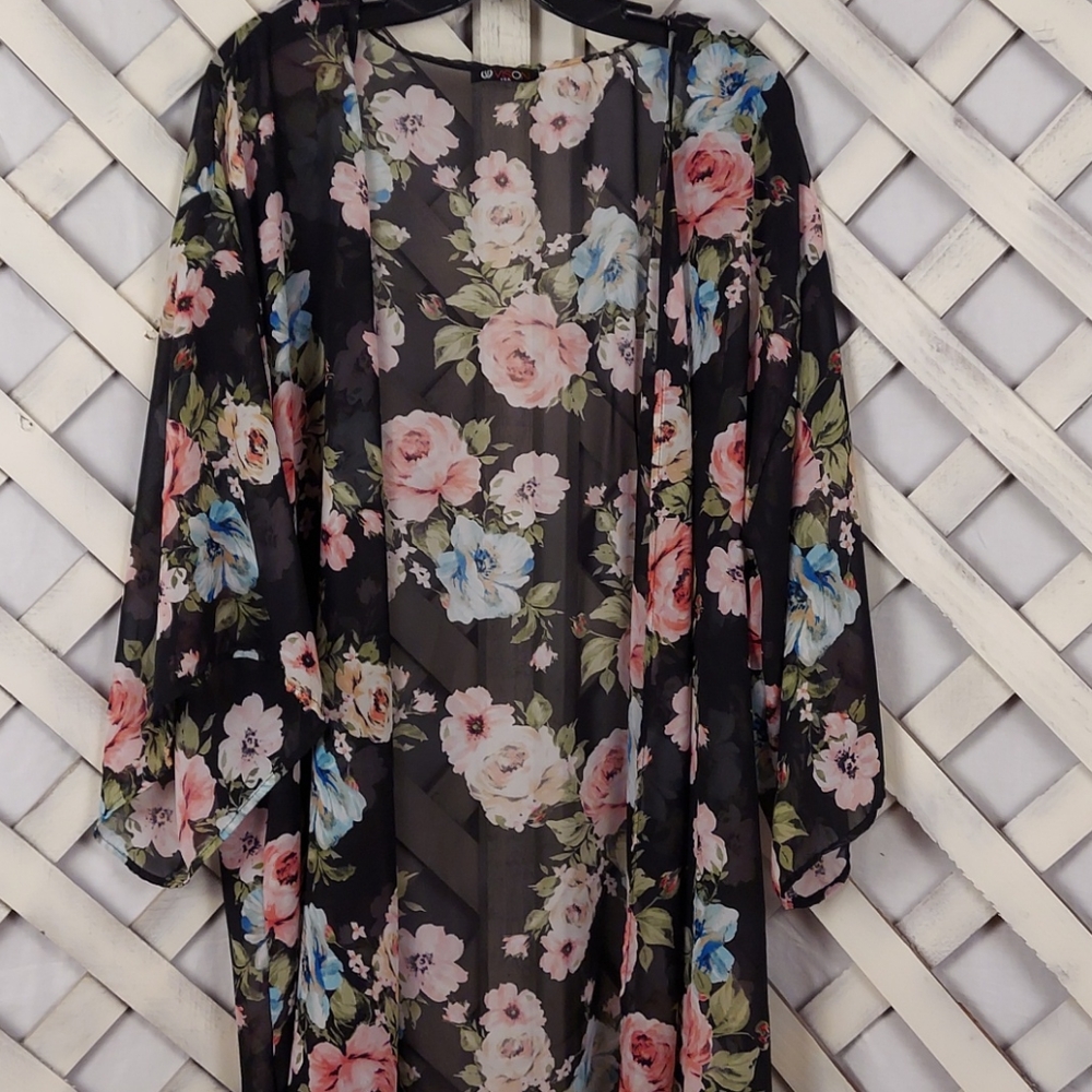 Vision USA Floral Kimono, Cover-Up in Size 2X
